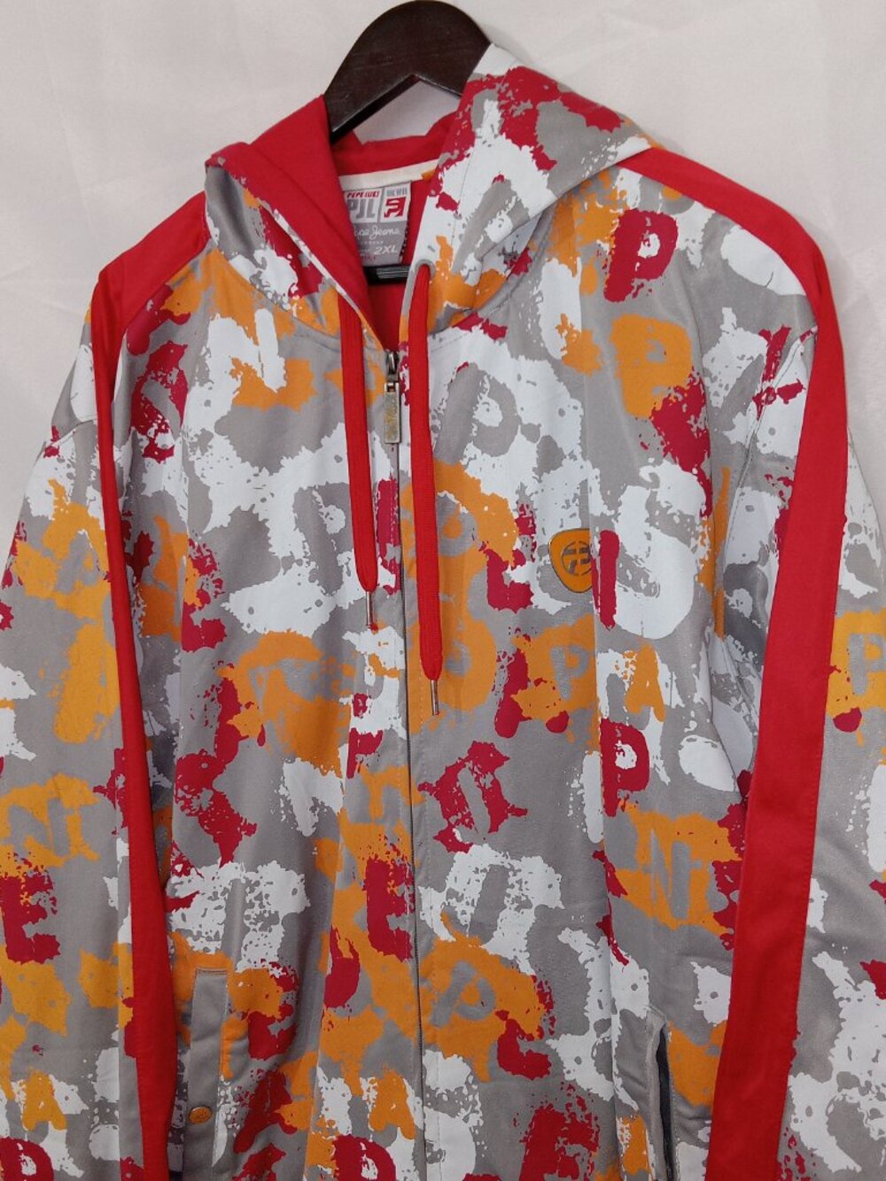 Vintage Y2K Pepe Jeans London Full Zip Hoodie Mens 2XL Graffiti Streetwear - Picture 2 of 15